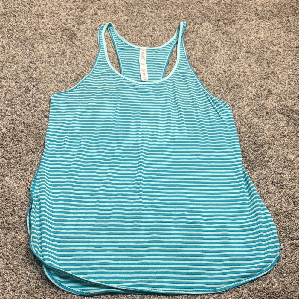Lululemon Athletica Teal Striped Tank Top